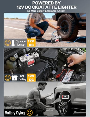 GSPSCN Digital Portable Tire Inflator Heavy Duty 12V Air Compressor Pump