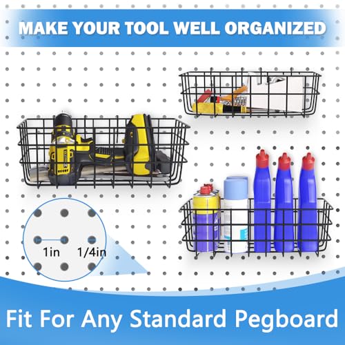 Dobures Pegboard Baskets, 4PCS Pegboard Baskets Bins Set