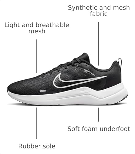Nike Downshifter 12 Men's Road Running Shoe Running Shoes for Men, Black, 7 UK (Narrow)
