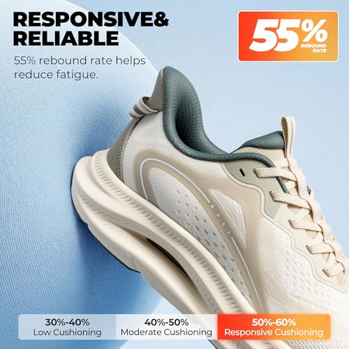 ALLSWIFIT Men's Slip On Stability Walking Run Sneakers,Beige/Green,10