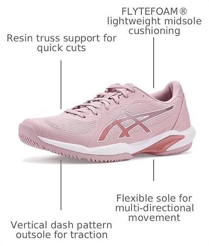 ASICS Women's Solution Swift FF 2 Tennis Shoes, 9, MORGANITE/Rose Rouge