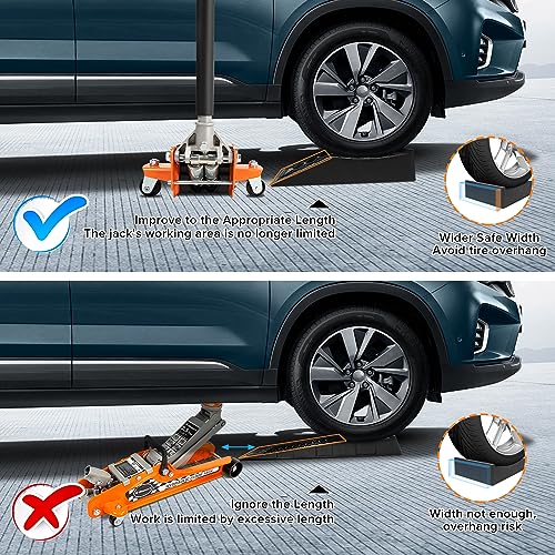 Donext Car Ramps for Easy Vehicle Maintenance and Safe Lifting, Sturdy, Lightweight, Low Profile Car Ramps for Jack Support, Heavy Duty Tire Ramps for Low Chassis Cars, 2 PCS