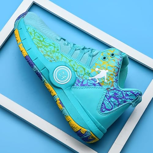 Aiscahent Basketball Shoes for Boys and Girls, Walking Running Shoes Breathable Comfortable Boys Sneakers for Little and Big Kids