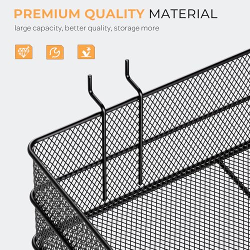 INCLY 4 Pack Upgrade Pegboard Baskets, 4 Sizes Square Metal Mesh Basket