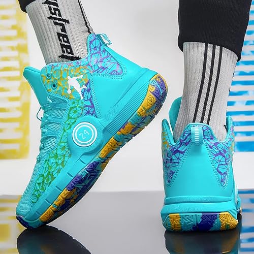 Aiscahent Basketball Shoes for Boys and Girls, Walking Running Shoes Breathable Comfortable Boys Sneakers for Little and Big Kids