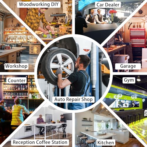 FreekyFit Garage Stool, Adjustable Height Swivel Work Mechanic Shop Stool with Backrest, Pneumatic Shop Chair for Home, Workshop, 300 LBS Capacity, 360° Rotation, Heavy Duty, Black