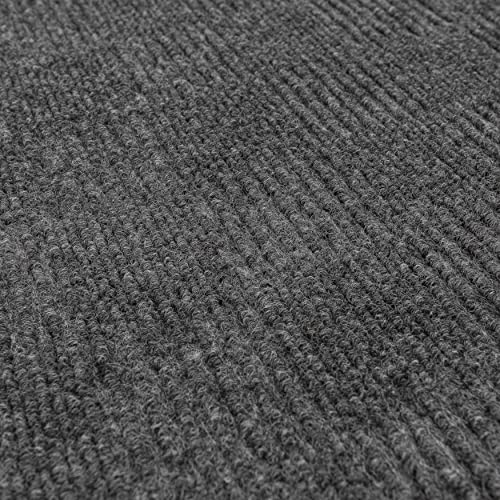 Mohawk Home 24" x 24" Indoor/Outdoor 0.25" Pile Height, Peel and Stick Carpet Tile, Grey Polyester, (15 Tiles) (60 sqft/Box)
