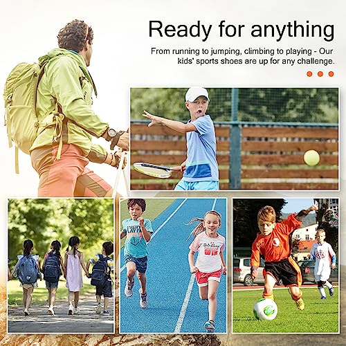 WZRUISEN Boys and Girls Leisure Sports Basketball Hiking Shoes Yellow 12 Little Kid