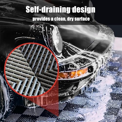 GOSLARLIT 20 PCS Interlocking Garage Floor Tiles, 15.7" x 15.7", Black