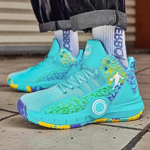 Aiscahent Basketball Shoes for Boys and Girls, Walking Running Shoes Breathable Comfortable Boys Sneakers for Little and Big Kids