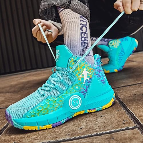 Aiscahent Basketball Shoes for Boys and Girls, Walking Running Shoes Breathable Comfortable Boys Sneakers for Little and Big Kids