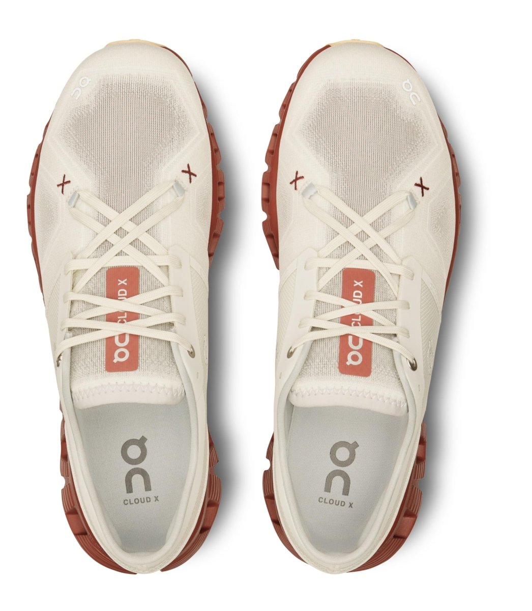 On Cloud X 3 Men's Sneakers, Ice/Auburn, 10.5 Medium US