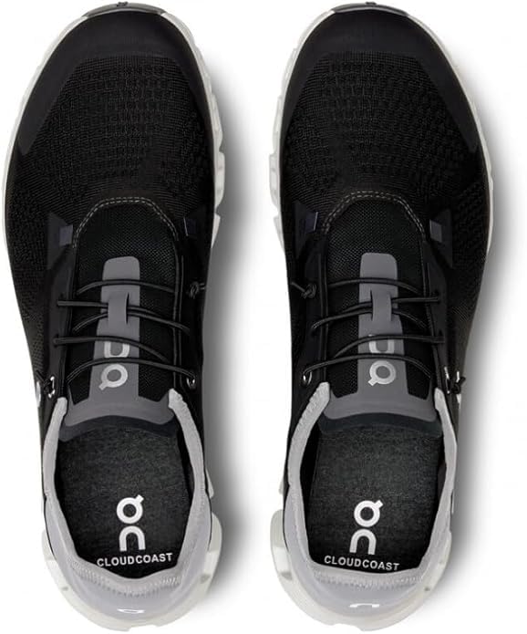 On Men's Cloud 5 Coast Sneakers, Black/Shadow, 10 Medium US