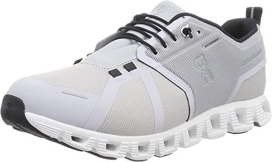 On Men's Cloud 5 Waterproof Sneakers, Glacier/White, 9