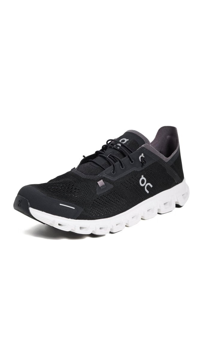 On Men's Cloud 6 Coast Sneakers, Black | White, 9 Medium US