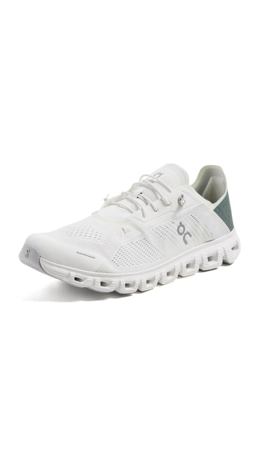 On Men's Cloud 6 Coast Sneakers, Ivory | Olive, 9 Medium US