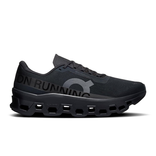 On Men's Cloudmonster 1 Sneakers, Black/Black, 11 Medium US