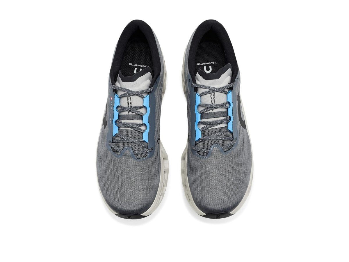 On Men's Cloudmonster 3 Sneaker, Rock/Silver, 10.5