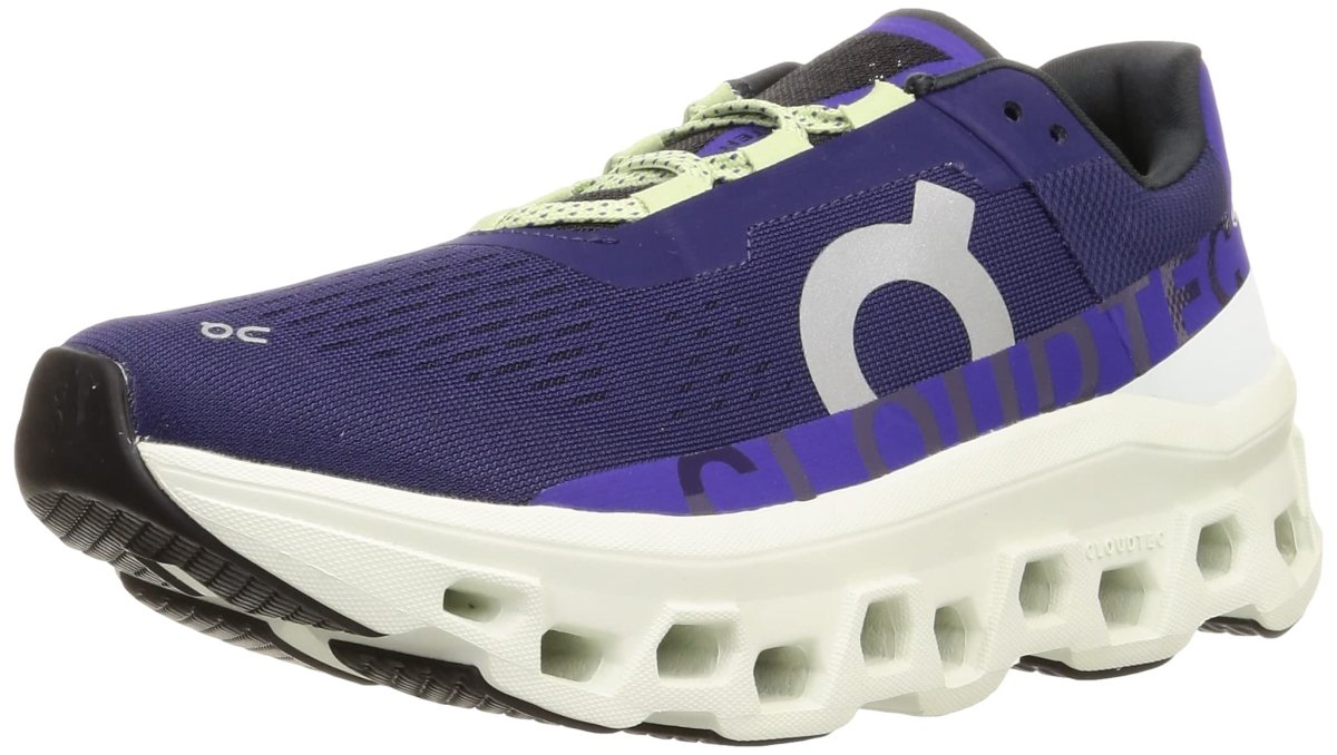 On Men's Cloudmonster Sneakers, Acai/Aloe, 12