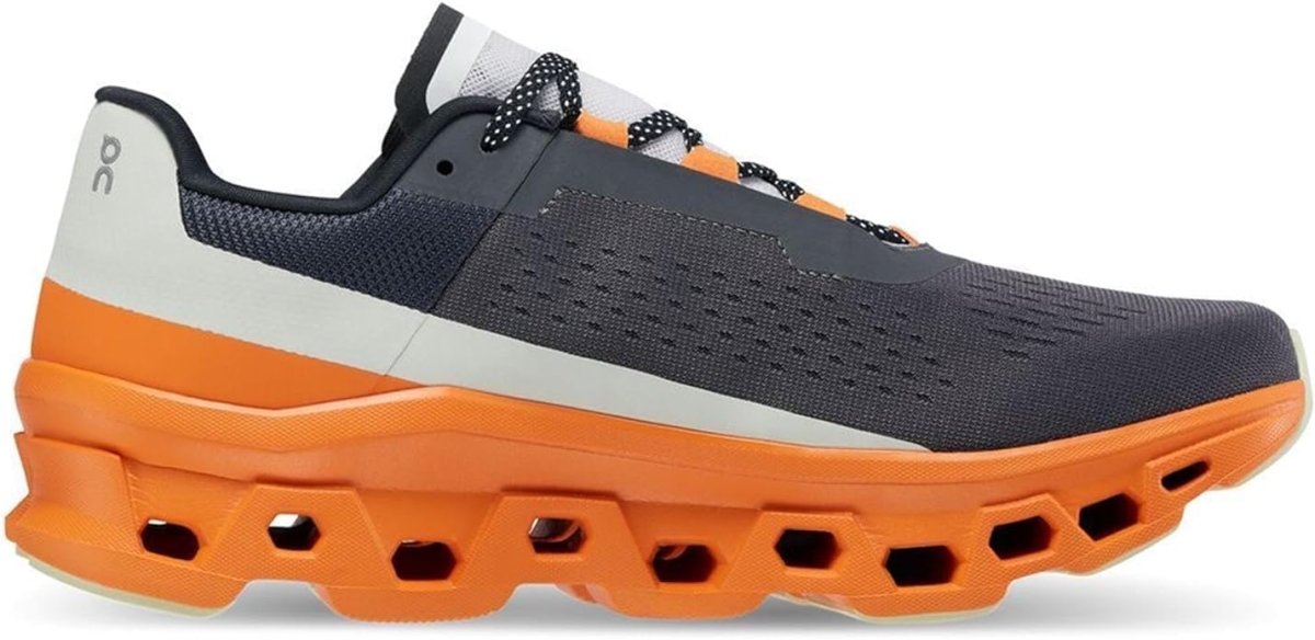 On Men's Cloudmonster Sneakers, Eclipse/Turmeric, 10 Medium US