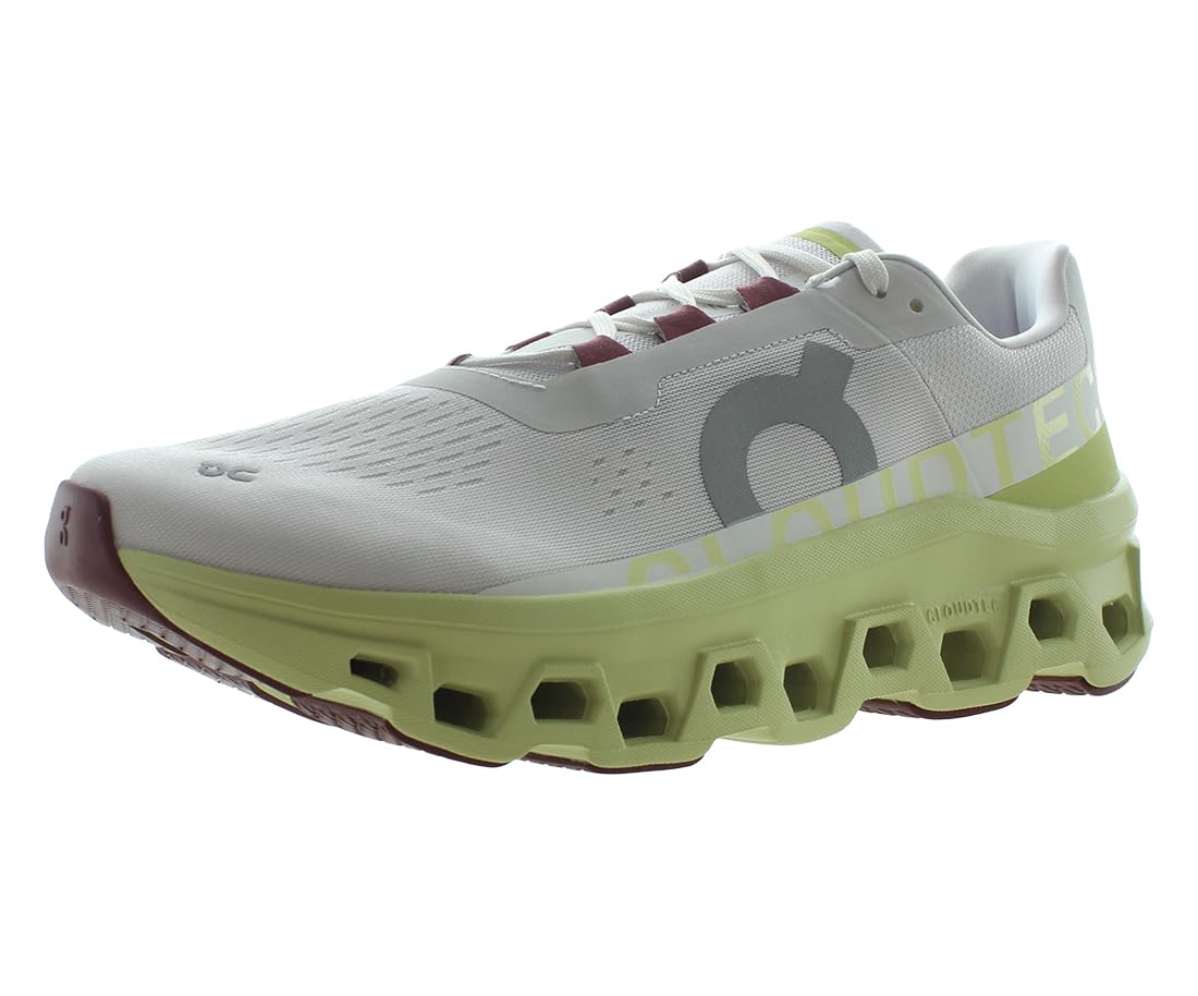 On Men's Cloudmonster Sneakers, Frost/Acacia, 13