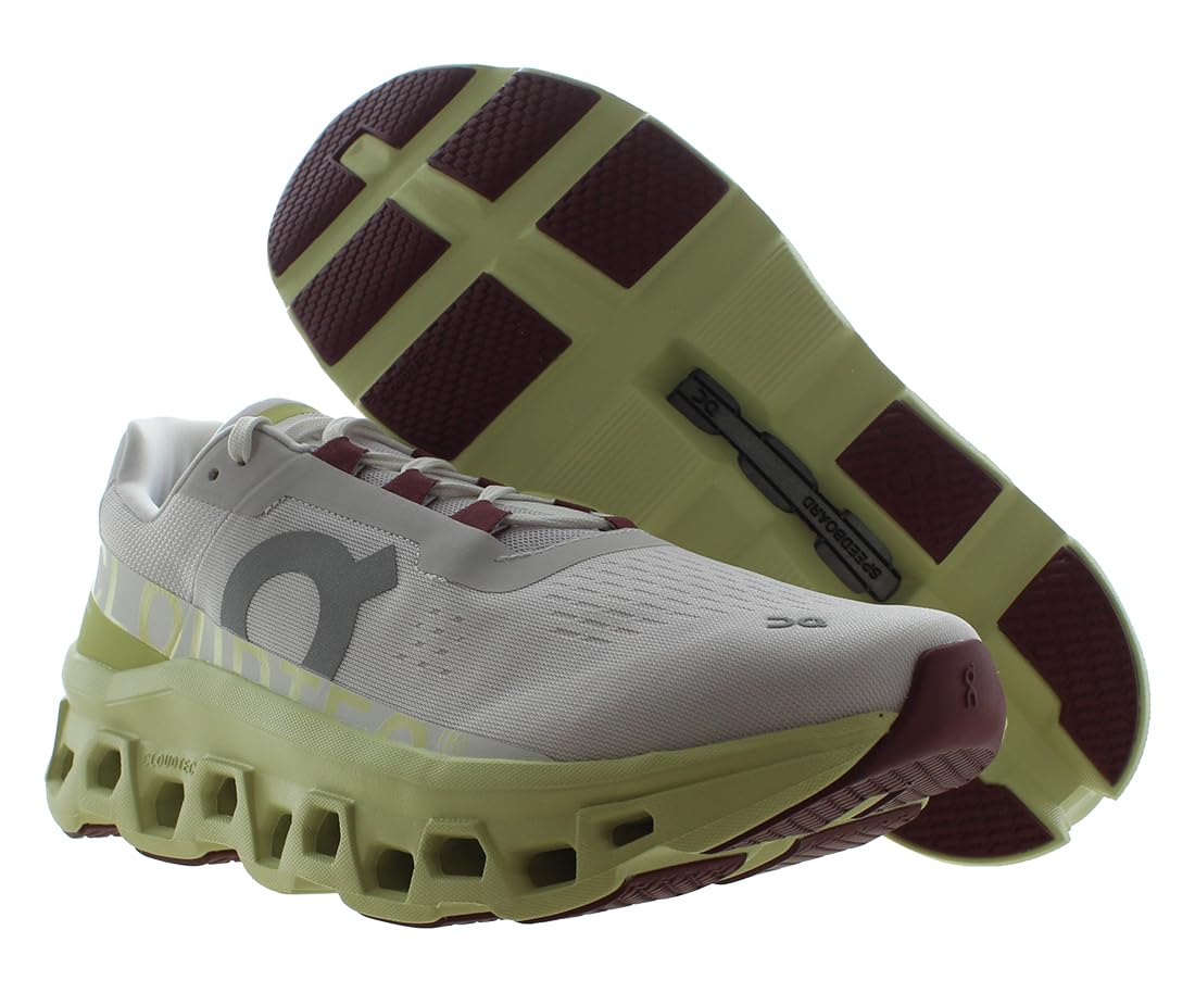 On Men's Cloudmonster Sneakers, Frost/Acacia, 13