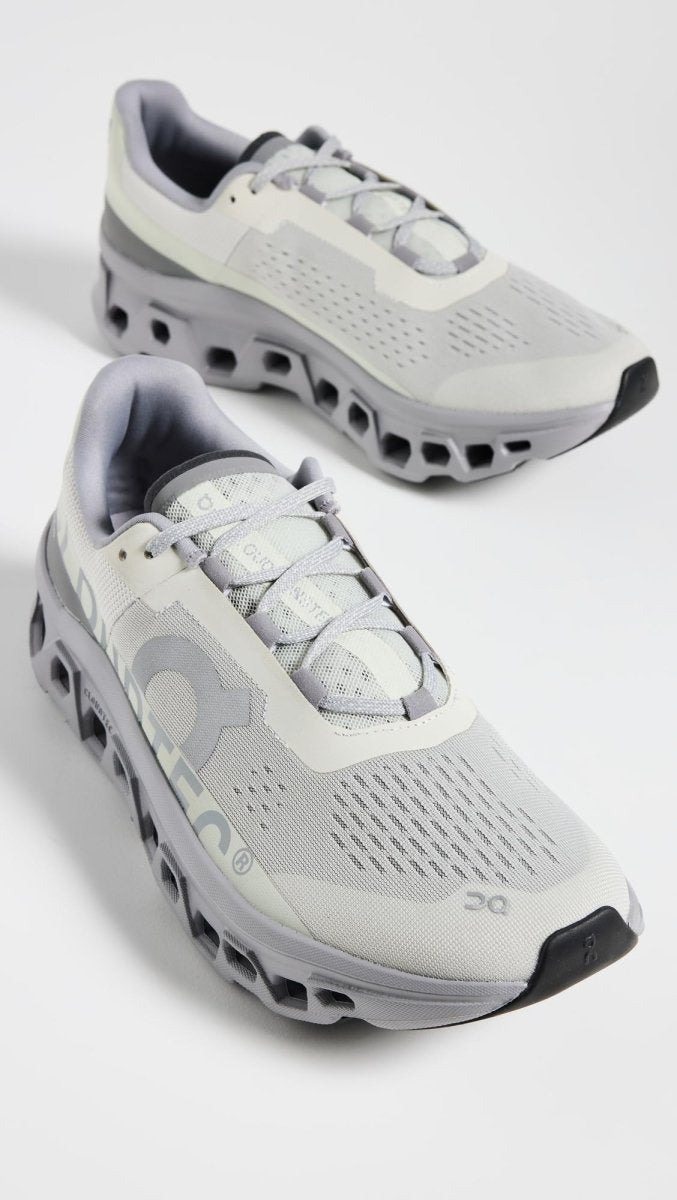 On Men's Cloudmonster Sneakers, Ice | Alloy, Grey, 13 Medium US