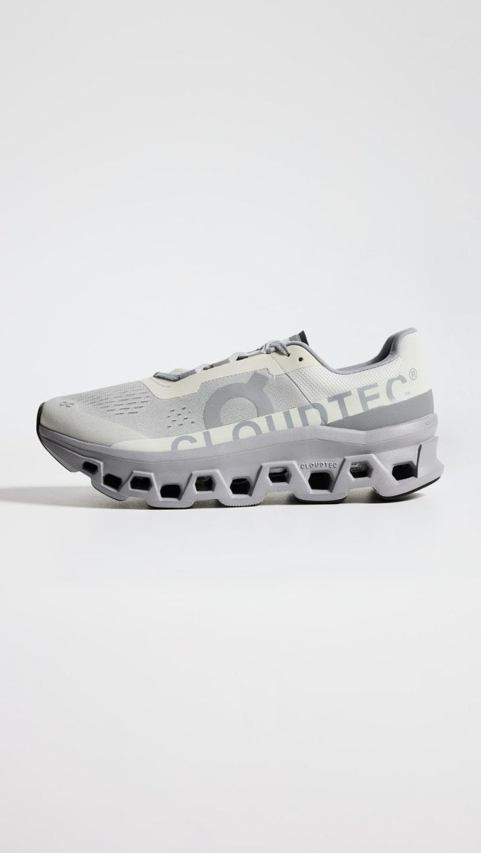 On Men's Cloudmonster Sneakers, Ice | Alloy, Grey, 13 Medium US