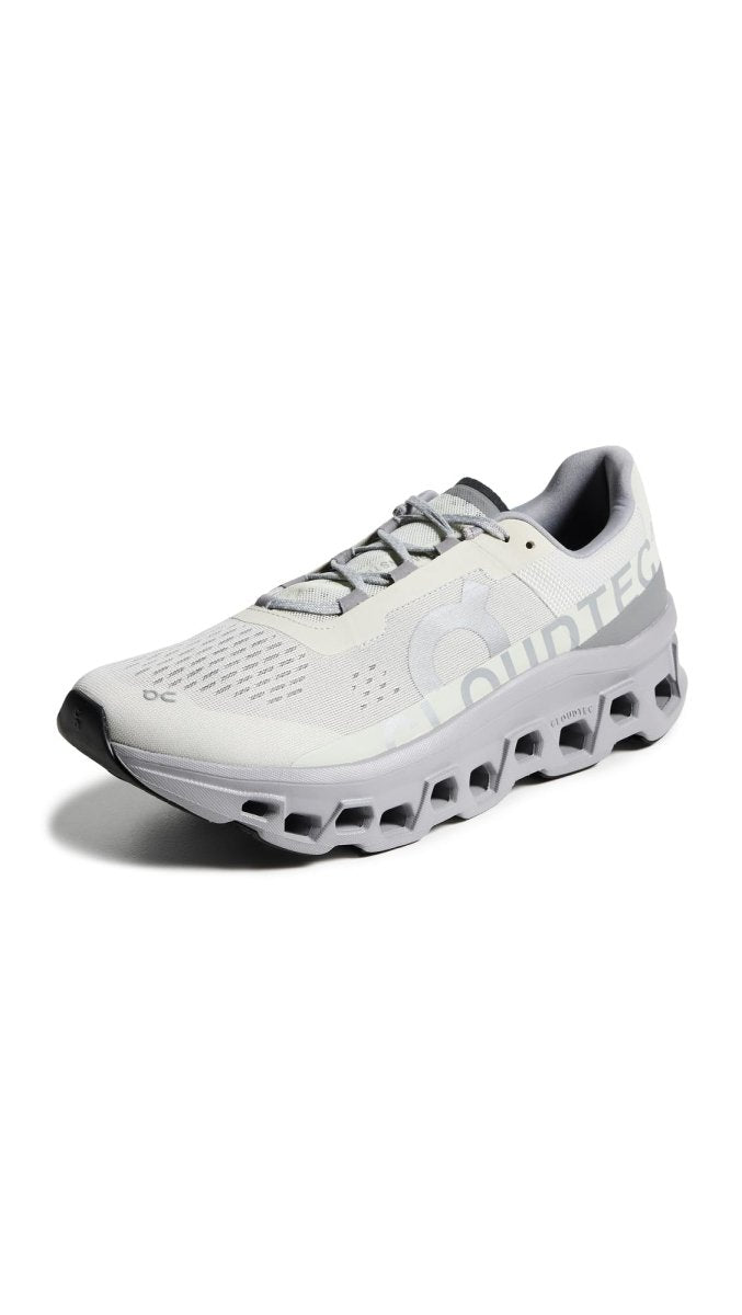 On Men's Cloudmonster Sneakers, Ice | Alloy, Grey, 13 Medium US