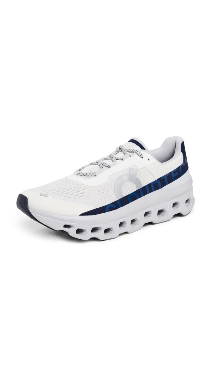 On Men's Cloudmonster Sneakers, Ivory/Midnight, 11 Medium US
