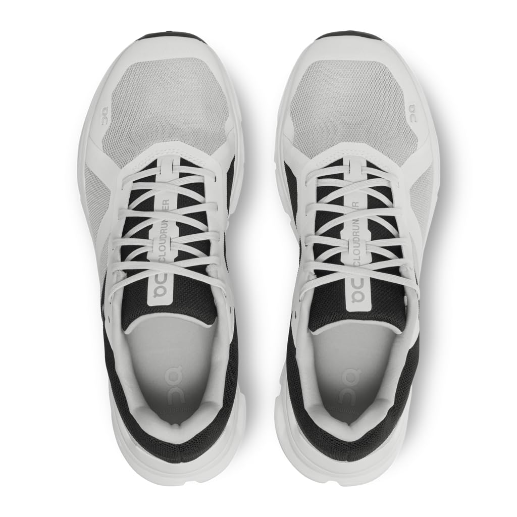 On Men's Cloudrunner Sneakers, Glacier | Black, 12.5 Medium US