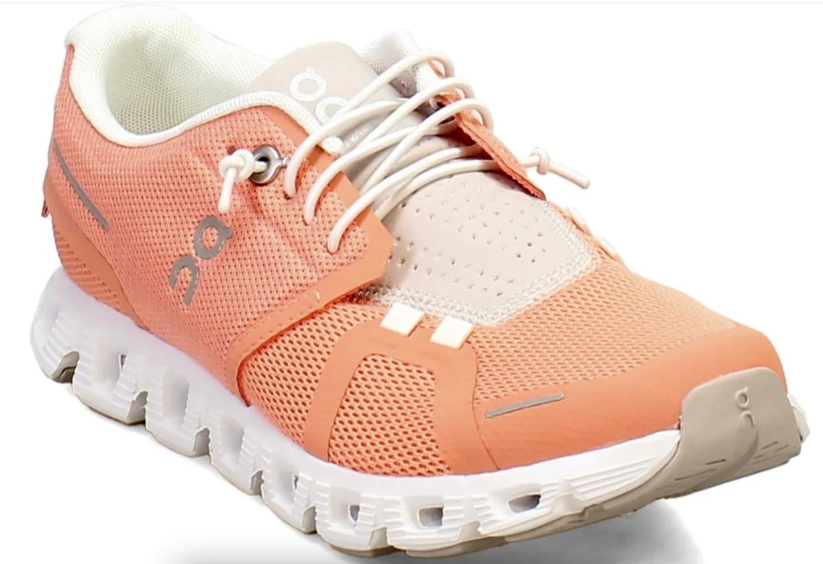 On Womens, Cloud 5 Flamingo/Pearl 6 Medium