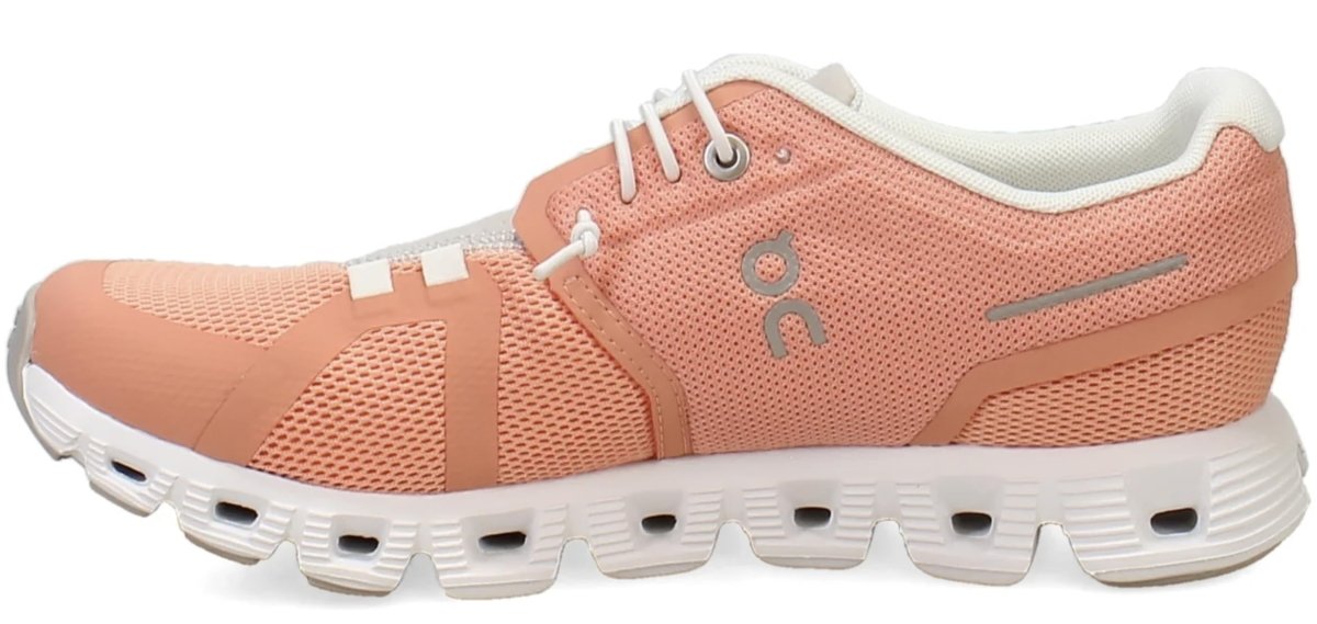 On Womens, Cloud 5 Flamingo/Pearl 6 Medium