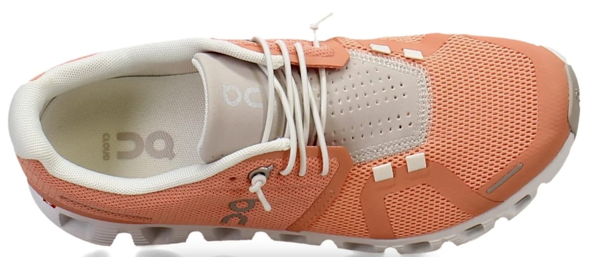 On Womens, Cloud 5 Flamingo/Pearl 6 Medium