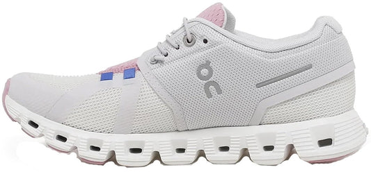 On Women's Cloud 5 Push Sneakers, Ivory/Blossom, 6 Medium US
