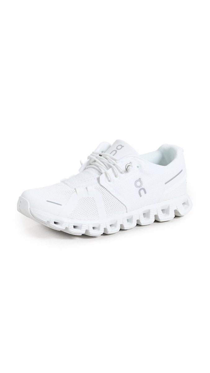 On Women's Cloud 5 Sneakers, All White, 6 Medium US