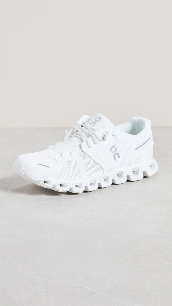 On Women's Cloud 5 Sneakers, All White, 6 Medium US