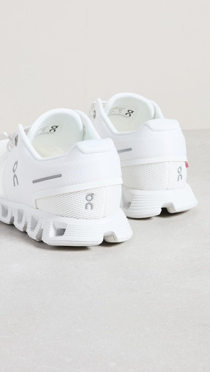 On Women's Cloud 5 Sneakers, All White, 6 Medium US