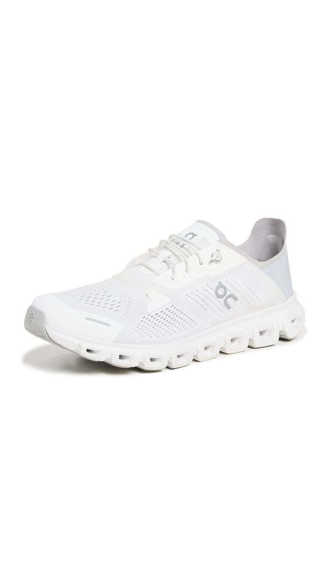On Women's Cloud 6 Coast Sneakers, White/Glacier, 8 Medium US