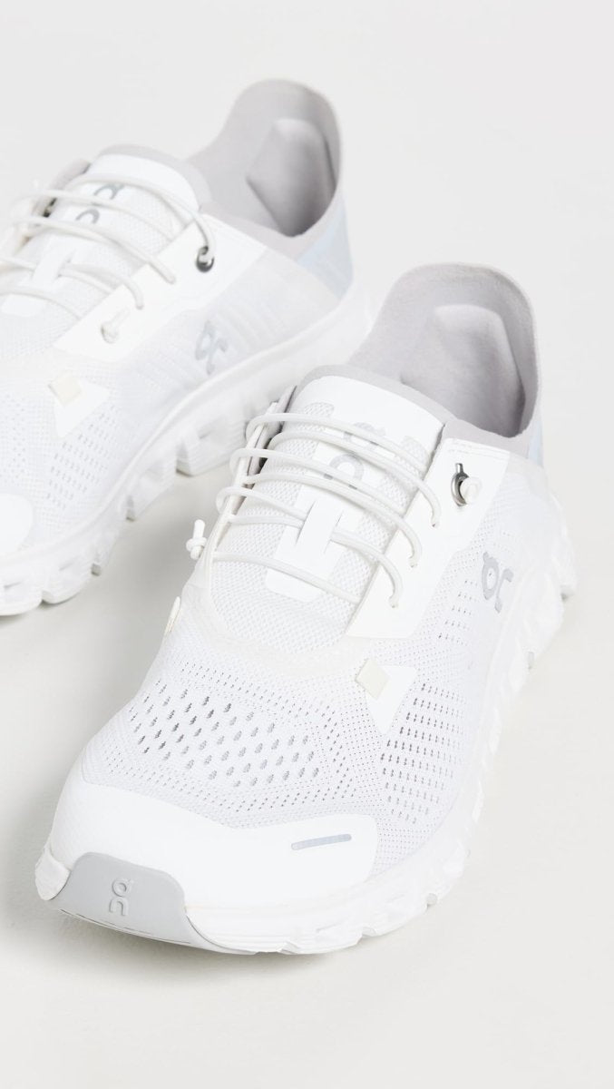 On Women's Cloud 6 Coast Sneakers, White/Glacier, 8 Medium US