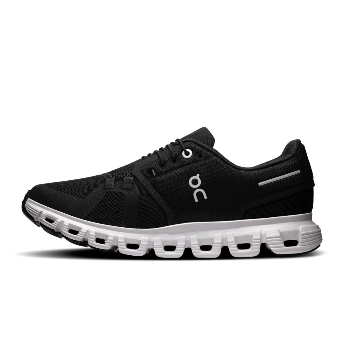 On Women's Cloud 6 Sneakers, Black | White, 7.5 Medium US