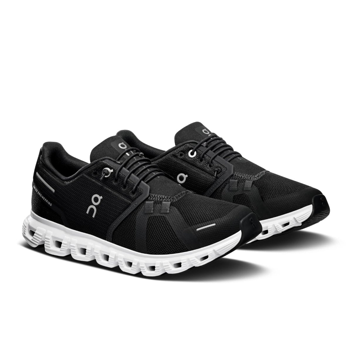 On Women's Cloud 6 Sneakers, Black | White, 9.5 Medium US