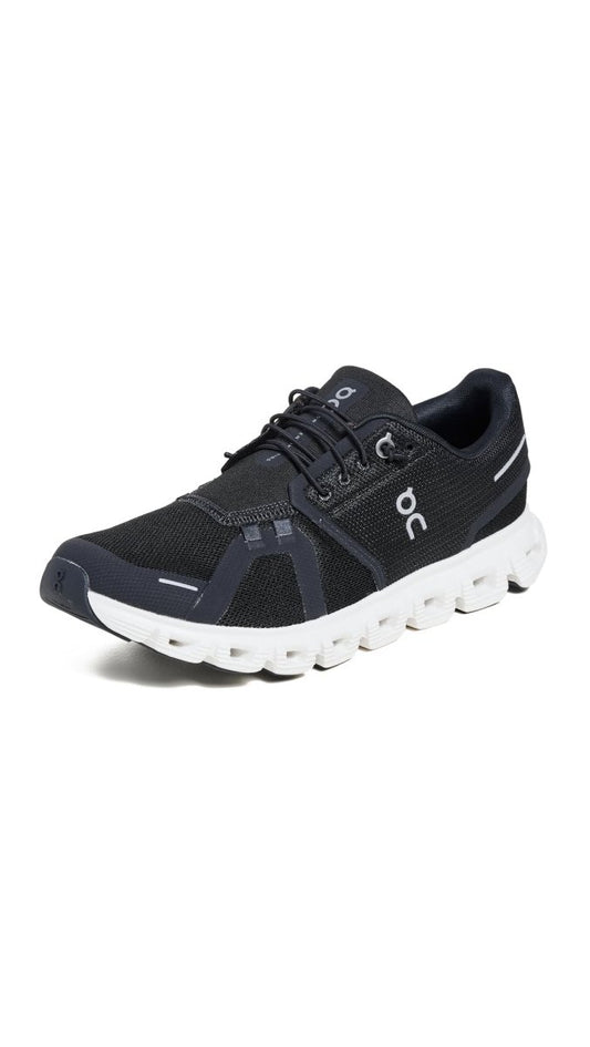 On Women's Cloud 6 Sneakers, Black | White, 9.5 Medium US