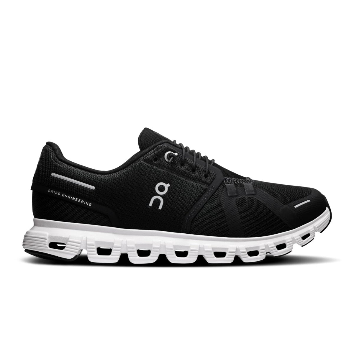 On Women's Cloud 6 Sneakers, Black | White, 9.5 Medium US