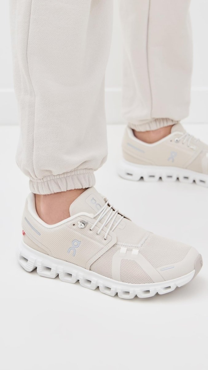 On Women's Cloud 6 Sneakers, Pearl/White, 7.5 Medium US