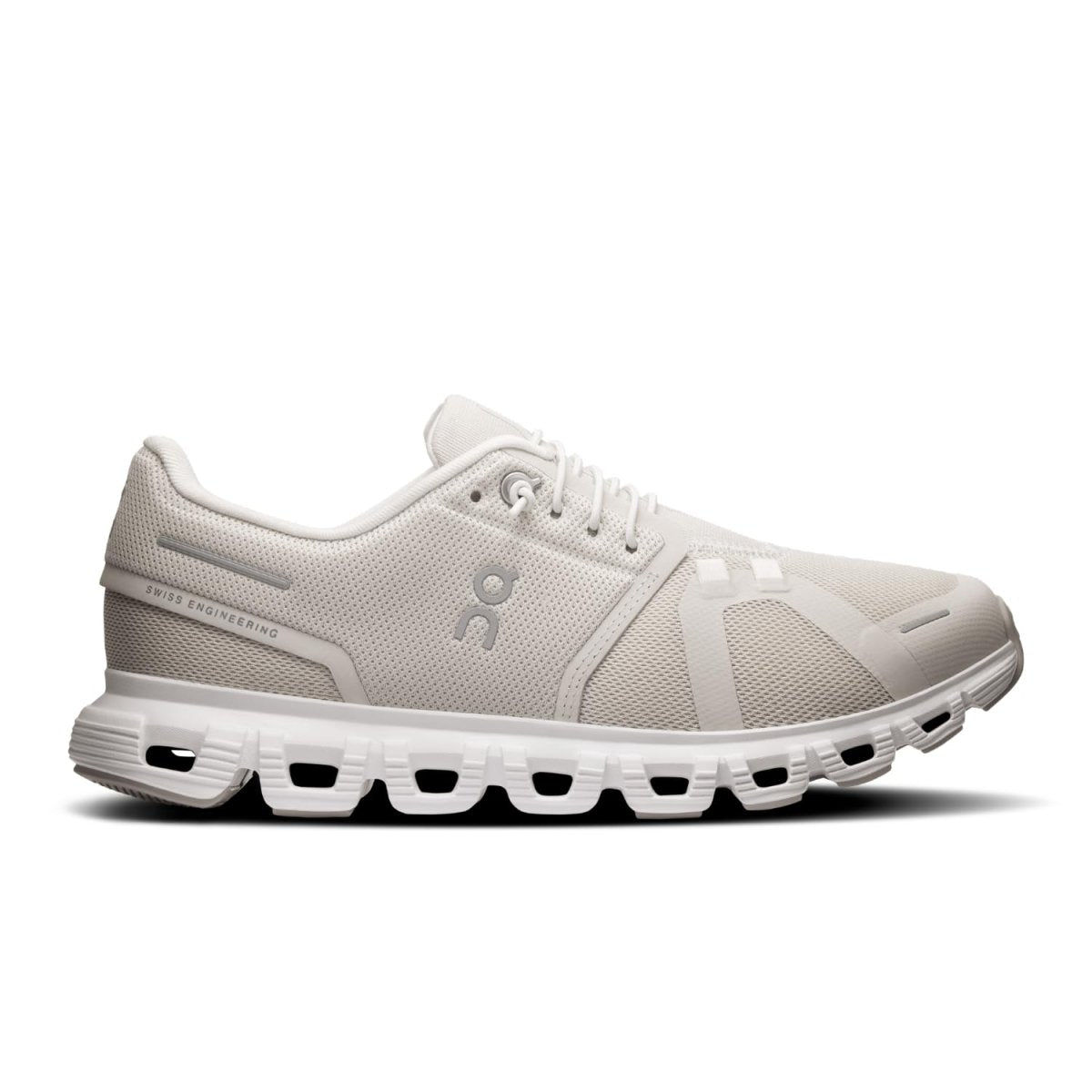 On Women's Cloud 6 Sneakers, Pearl/White, 7.5 Medium US
