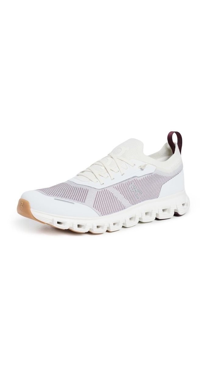 On Women's Cloud 6 Versa Sneakers, Ice/Maroon, 10 Medium US