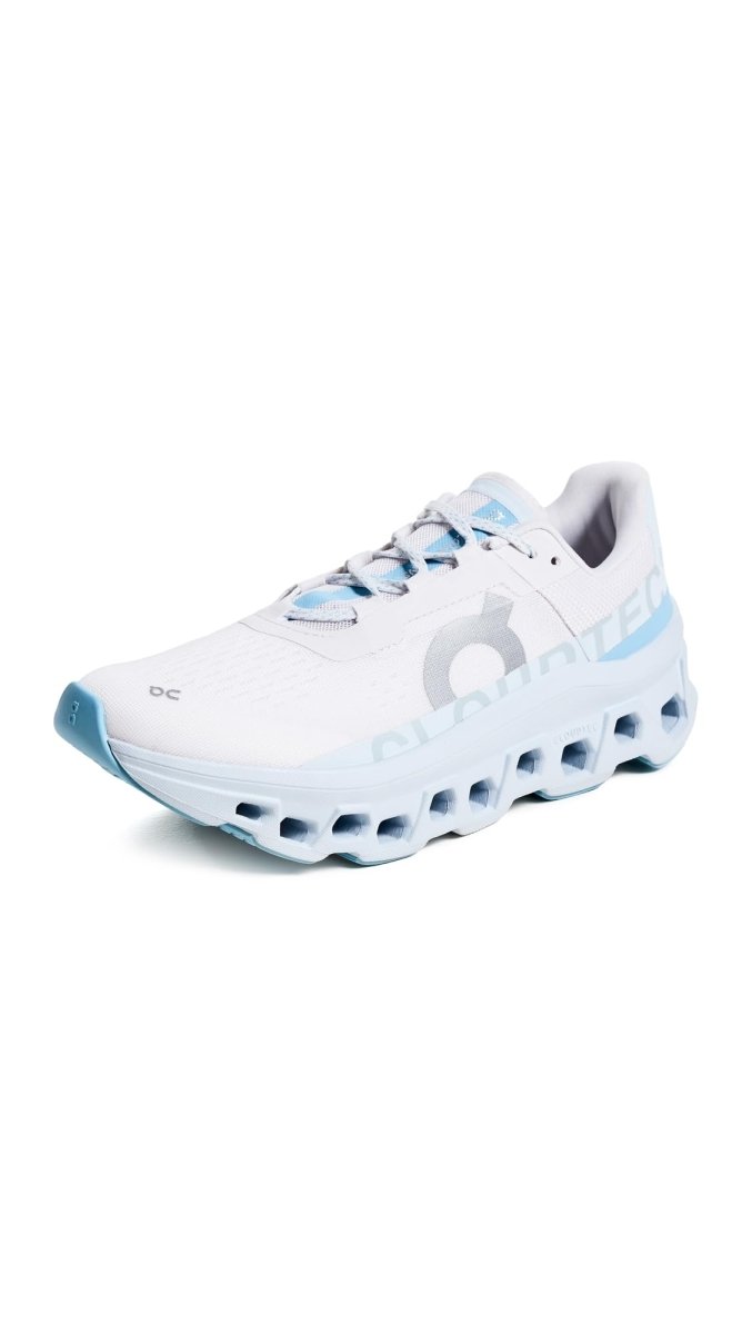 On Women's Cloudmonster 1 Sneakers, Frost/Wash, 10 Medium US