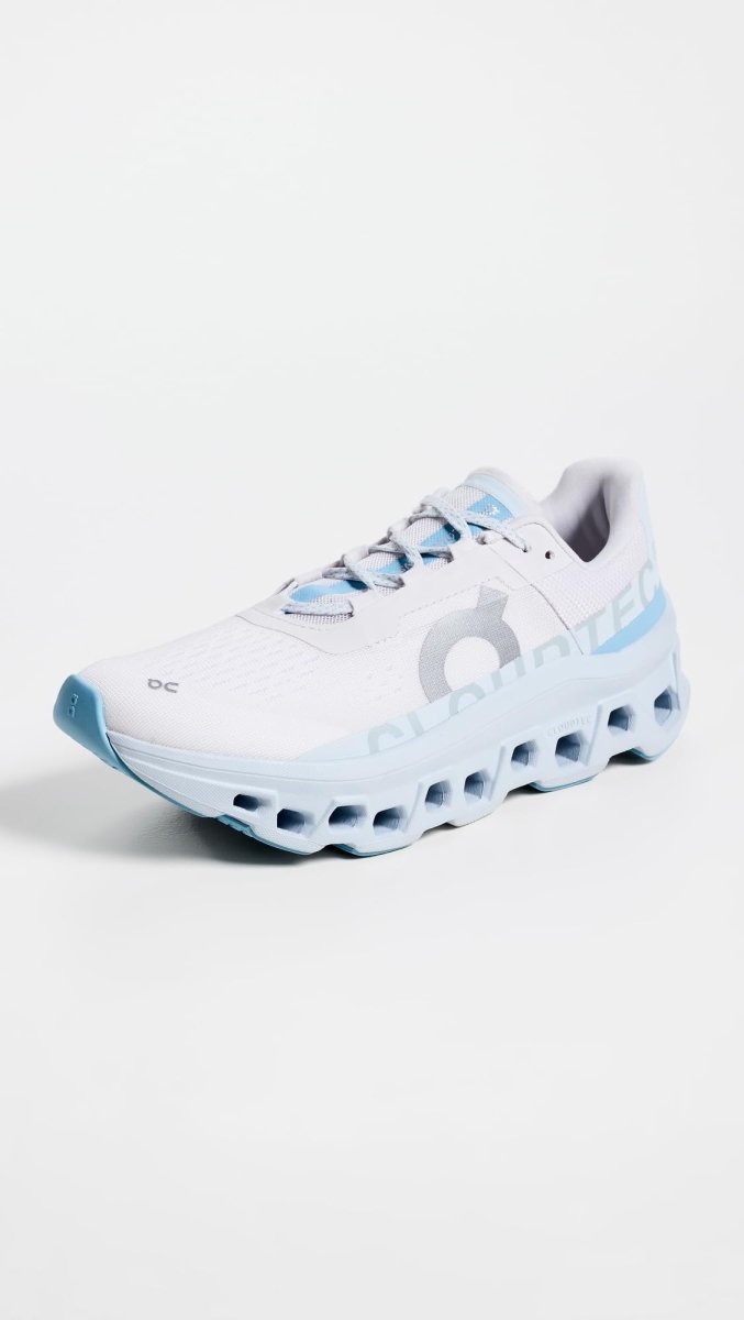 On Women's Cloudmonster 1 Sneakers, Frost/Wash, 10 Medium US