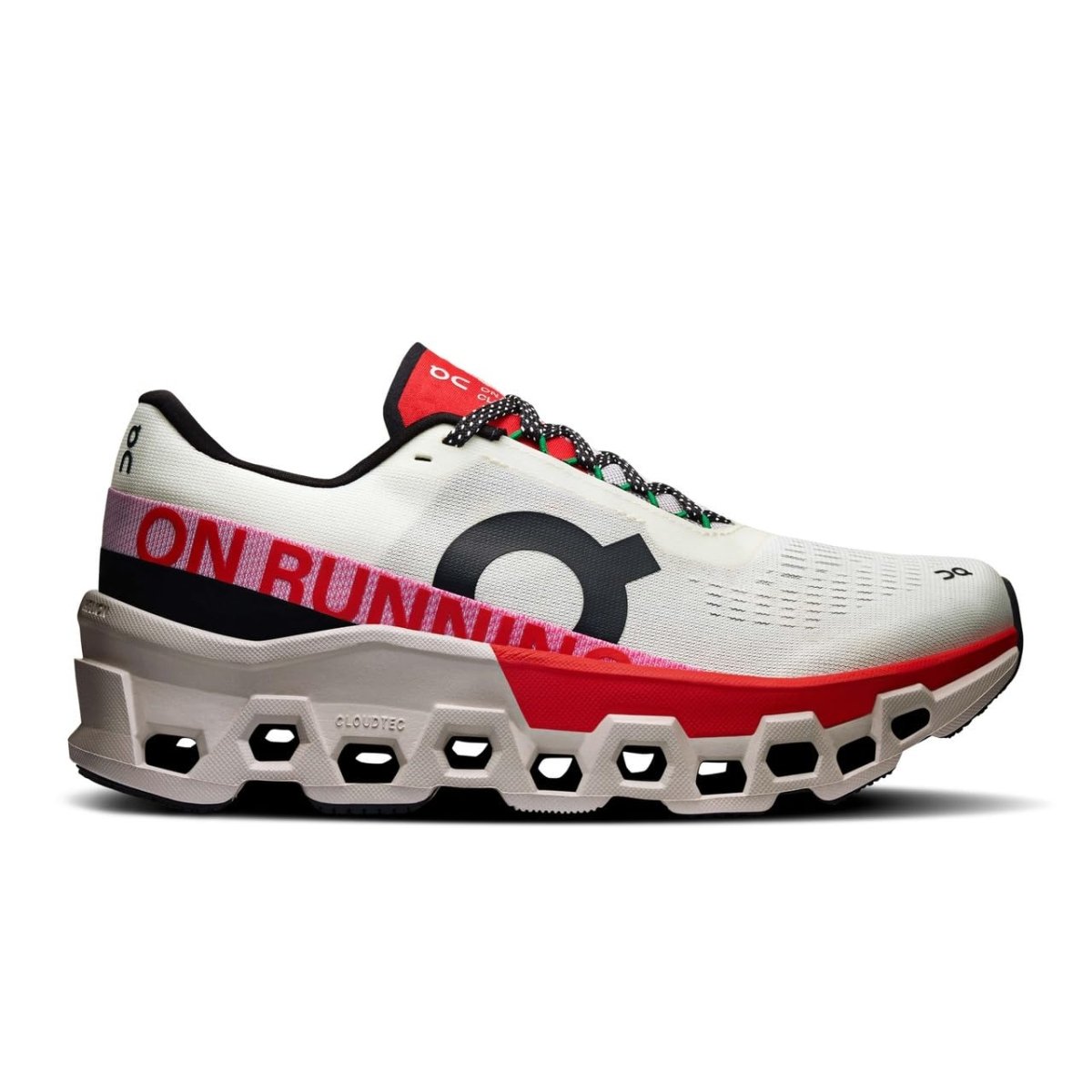 On Womens Cloudmonster 2 Ivory/Red 10 Medium